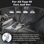 Arenzza 2-in-1 dog car seat belt and walking leash for pet safety, featuring adjustable straps and durable hardware.