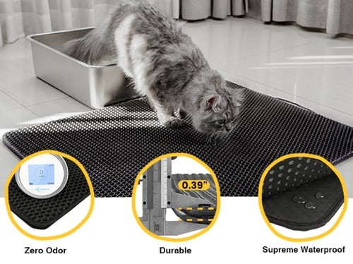 Arenzza non-slip cat litter mat with textured surface designed to catch litter and prevent slipping in pet supplies.