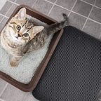 Arenzza non-slip cat litter mat, pet supplies with textured surface to catch litter, durable and easy to clean for cats.