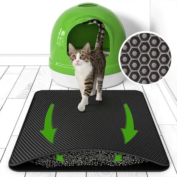 Arenzza non-slip cat litter mat with textured surface to trap litter, designed for pet supplies and easy cleaning.