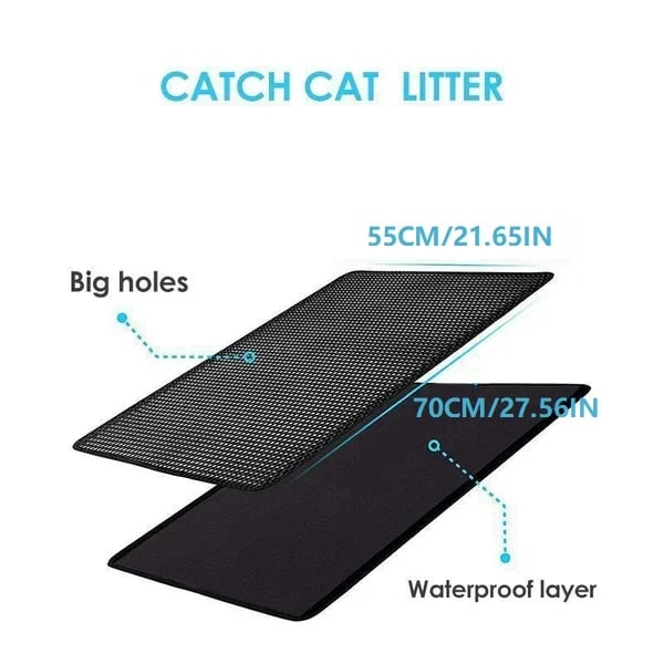 Arenzza non-slip cat litter mat with textured surface designed to catch litter and prevent slipping for pet comfort.