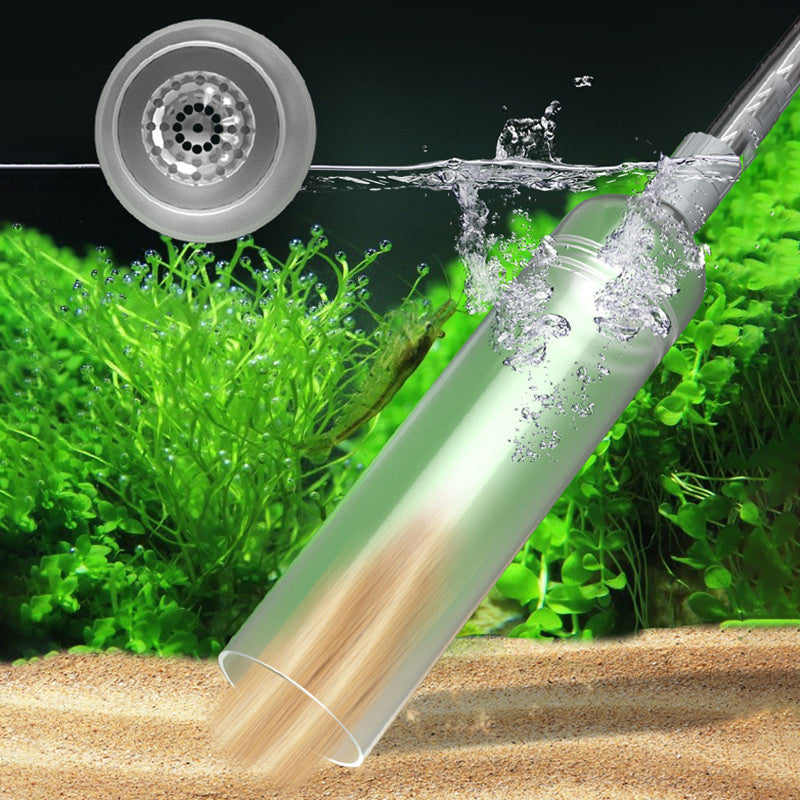 Arenzza aquarium vacuum cleaner with siphon for quick, efficient cleaning of fish tanks in pet supplies.