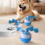 Arenzza interactive electronic pet soothing toy ball with colorful LED lights and textured surface for cats and small pets.