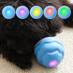 Arenzza interactive electronic pet soothing toy ball for cats and dogs, with colorful lights and playful design.