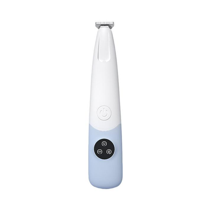 Arenzza Pet Paw Trimmer for cats and dogs, showing a close-up of the ergonomic grooming tool with trimmed pet paw nails.