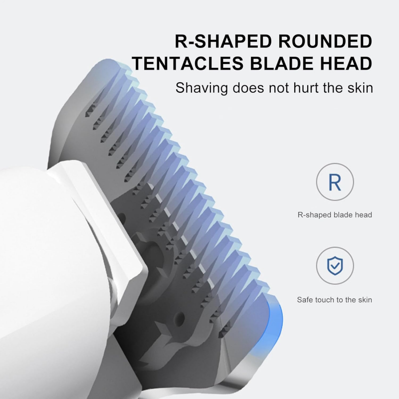 Arenzza Pet Paw Trimmer for cats and dogs, showing the ergonomic device with blades and a safety guard for trimming pet nails.