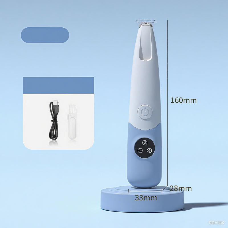 Arenzza Pet Paw Trimmer for cats and dogs, showing a close-up of a pet paw being gently trimmed with a professional grooming tool.