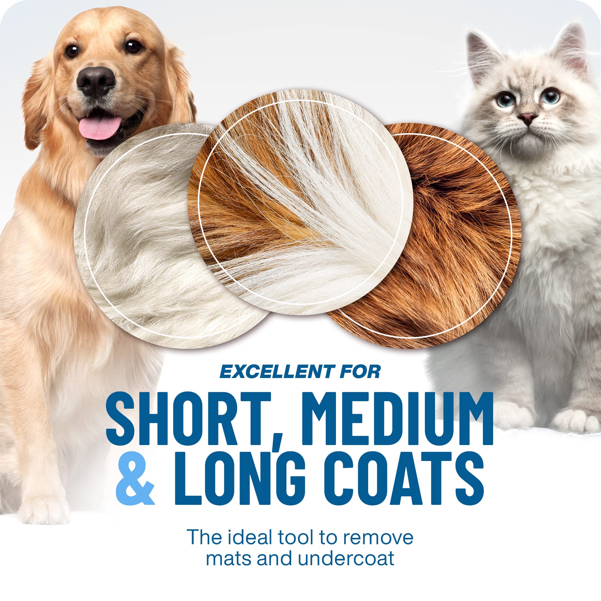 Arenzza professional deshedding tool for dogs and cats pet grooming, showing stainless steel blades and ergonomic handle.