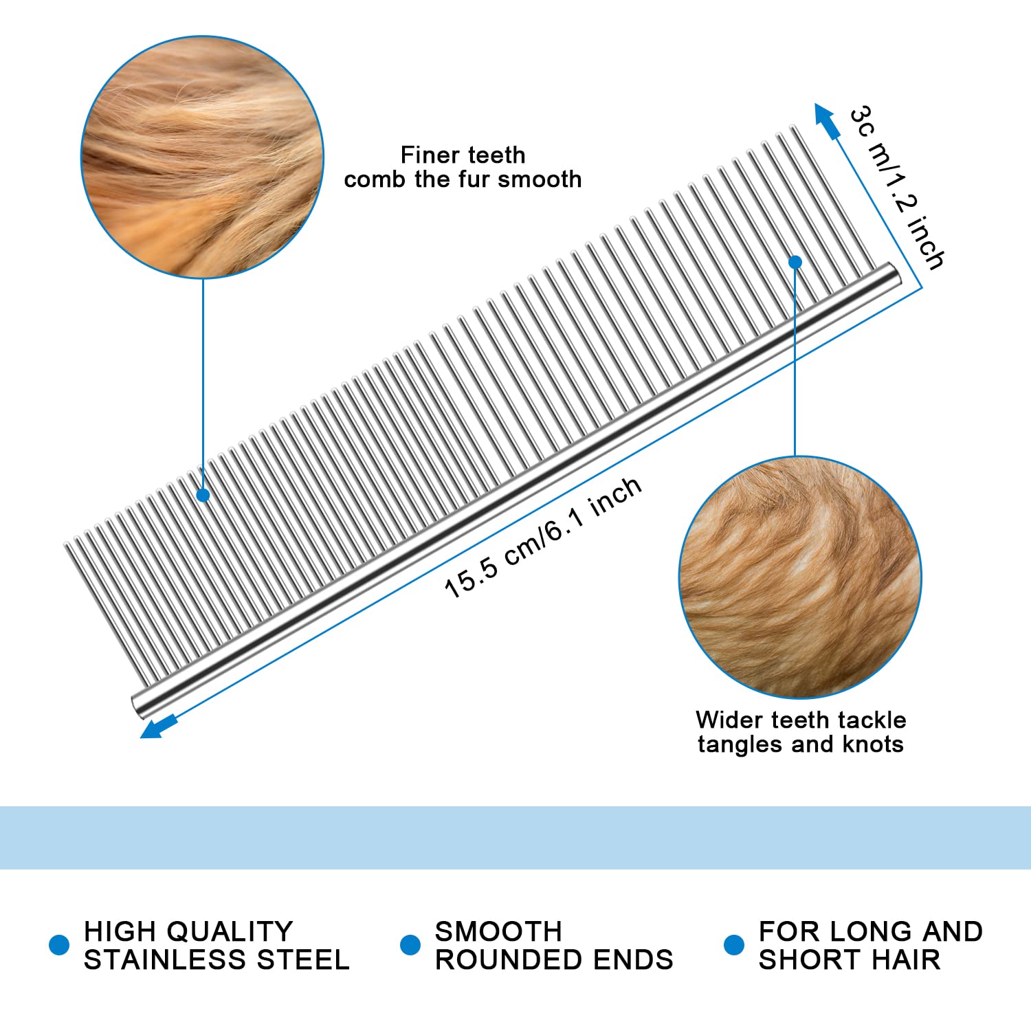 Arenzza professional deshedding tool for dogs and cats, showing stainless steel blades and ergonomic handle for pet grooming.