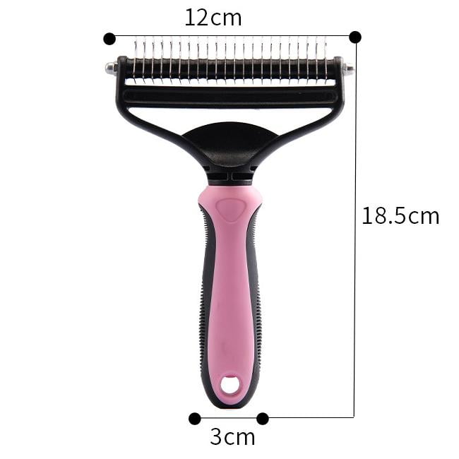 Arenzza professional deshedding tool for dogs and cats, showing a pet grooming tool with a ergonomic handle and stainless steel blades.