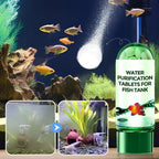 Arenzza aquarium water purification tablet for pet fish, shown in a clear container with water, designed to keep aquarium clean and healthy.