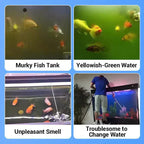 Arenzza aquarium water purification tablets for pet tanks, showing two tablets designed to keep water clean and healthy for fish.