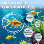 Arenzza aquarium water purification tablets for pet tanks, shown in a clear container with tablets ready for use.