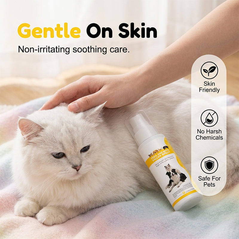 Arenzza pet pest repellent spray bottle with a mild formula for pets, featuring a spray nozzle and product label.