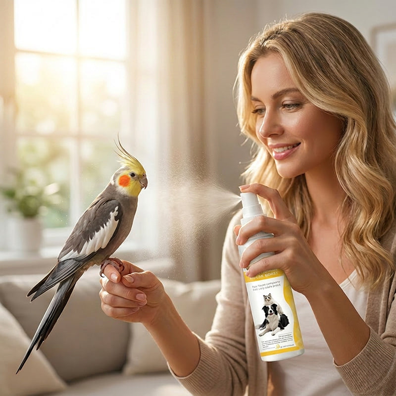 Arenzza pet pest repellent spray bottle with mild formula, designed to protect pets from pests during tick season.