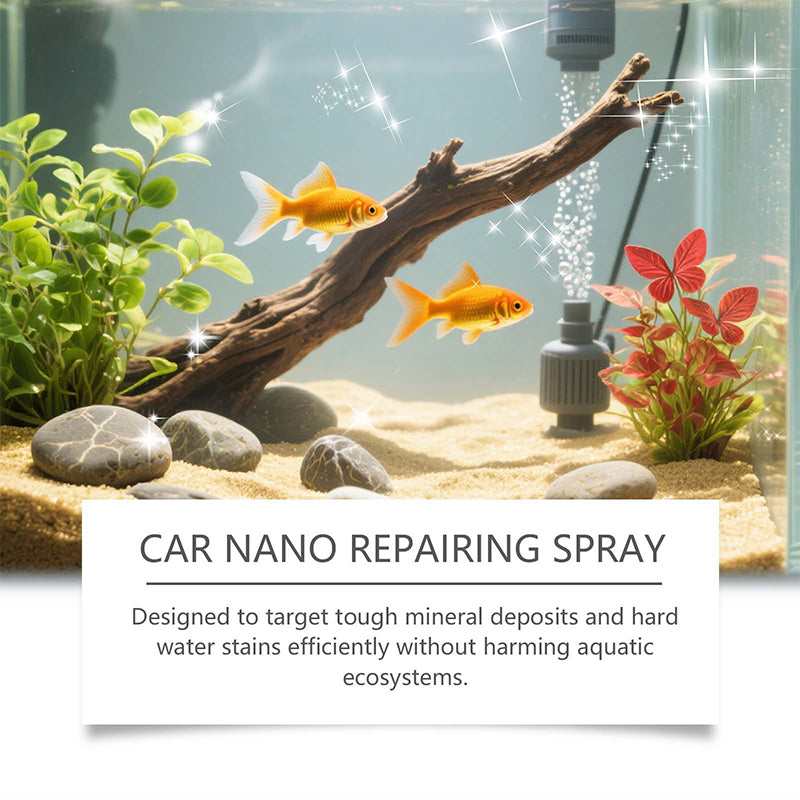 Arenzza easy-use water clarifier for fish tanks, showing clear liquid in a pet supplies container for aquarium maintenance.
