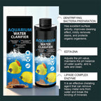 Arenzza Easy-Use Water Clarifier for fish tanks, clear liquid in a bottle, designed for pet supplies and aquarium maintenance.