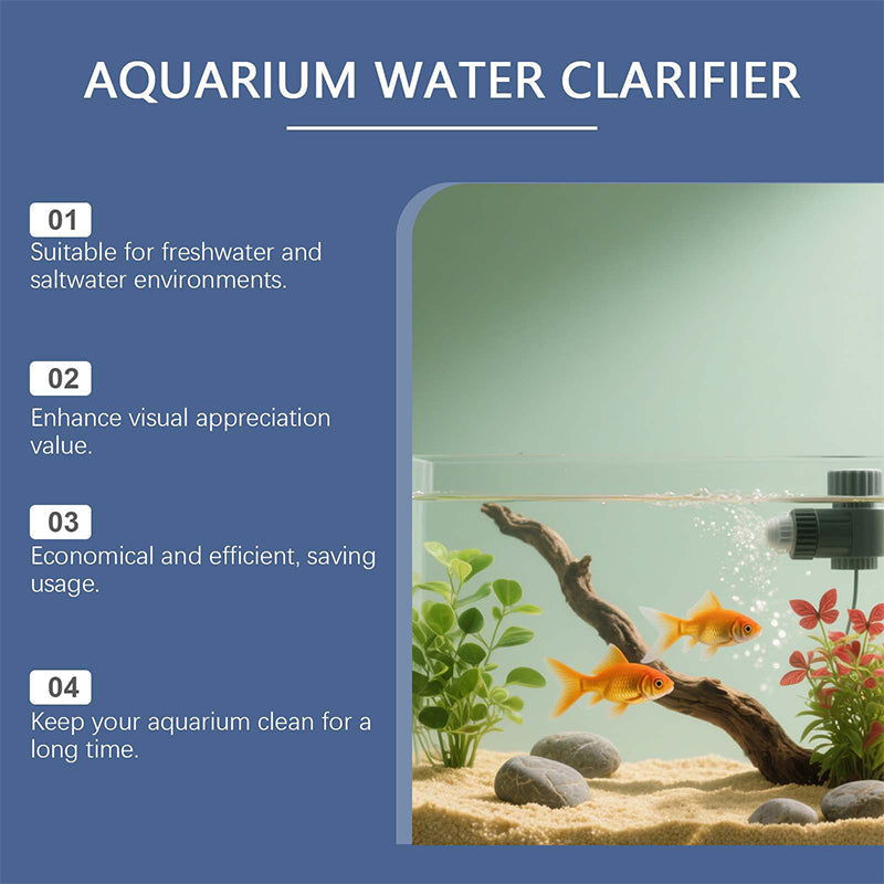 Arenzza Easy-Use Water Clarifier for fish tanks, clear liquid bottle used for aquarium maintenance and water clarity.