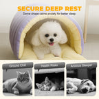 A plush pet cave from Arenzza with cozy, warm interior, ideal for small pets to rest and hide in comfort.