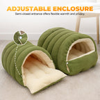 Arenzza Warmth Cozy Comfort plush pet cave with soft interior, designed for small pets to rest and hide in a comfortable, insulated space.