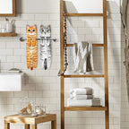 Arenzza cute cat hand towel with playful feline design, ideal for pet supplies and adding charm to home or kitchen decor.