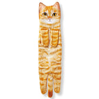 Arenzza cute cat hand towel with playful cat print, soft fabric, perfect for pet lovers, displayed on a white background.