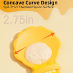 Arenzza Cat Treat Squeeze Feeder Spoon for pets, showing a close-up of the silicone squeeze spoon with treats inside.