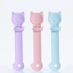Arenzza Cat Treat Squeeze Feeder Spoon, pet supplies tool for easy treat dispensing, shown with a cat treat in the image.
