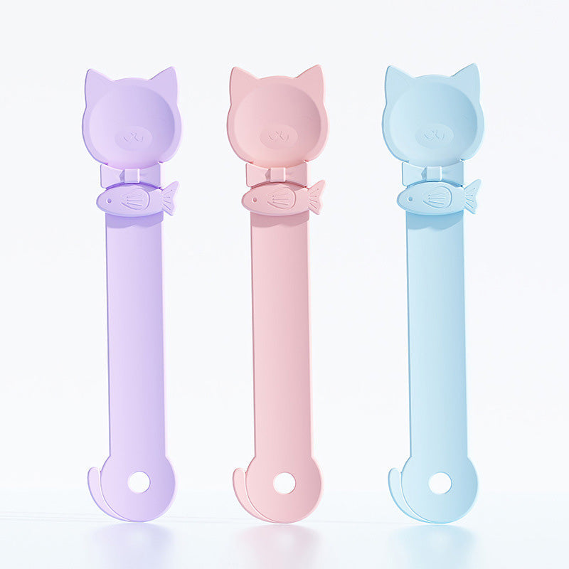 Arenzza Cat Treat Squeeze Feeder Spoon for pets, showing a handheld device designed for easy treat dispensing to cats.