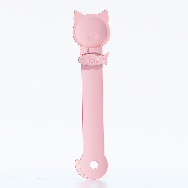 Arenzza Cat Treat Squeeze Feeder Spoon shown with a cat treat, designed for easy feeding and dispensing treats to cats.
