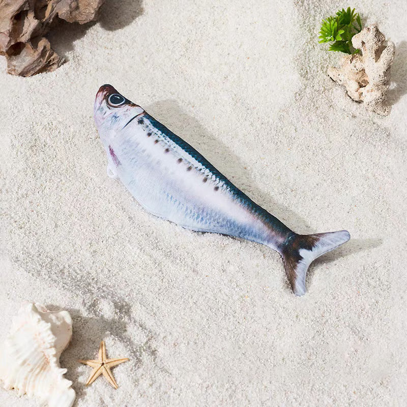 Arenzza realistic hopping fish toy for cats, designed to entertain pets with lifelike movement in colorful pet supplies.