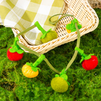 Aarenza fruit-shaped catnip toy on string, colorful pet supplies designed to entertain cats with interactive, fruit-inspired design