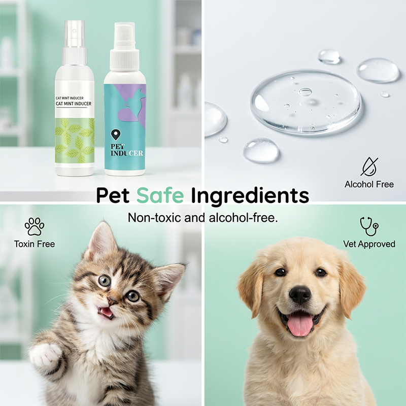 Arenzza Pet Potty Training Spray bottle, designed for pet supplies, with a white spray nozzle and label on a white background.