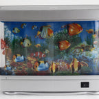 Artificial tropical fish aquarium lamp by Arenzza, showcasing vibrant, colorful fish and illuminated aquarium scene.