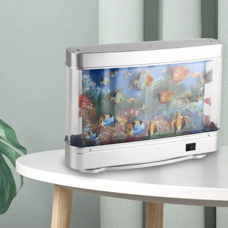 Artificial tropical fish aquarium lamp by Arenzza, designed for pet aquariums, with colorful fish and vibrant lighting display.