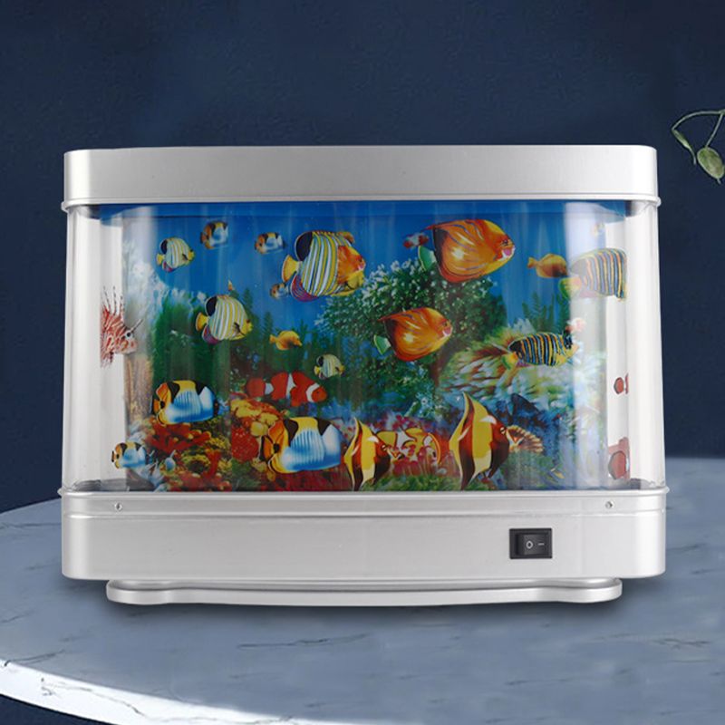 Artificial tropical fish aquarium lamp by Arenzza, designed for pet aquariums, with vibrant fish and aquatic plant decorations.
