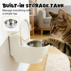 Arenzza wall-mounted toilet-shaped cat bowl for pet supplies, featuring a realistic toilet design perfect for cats.