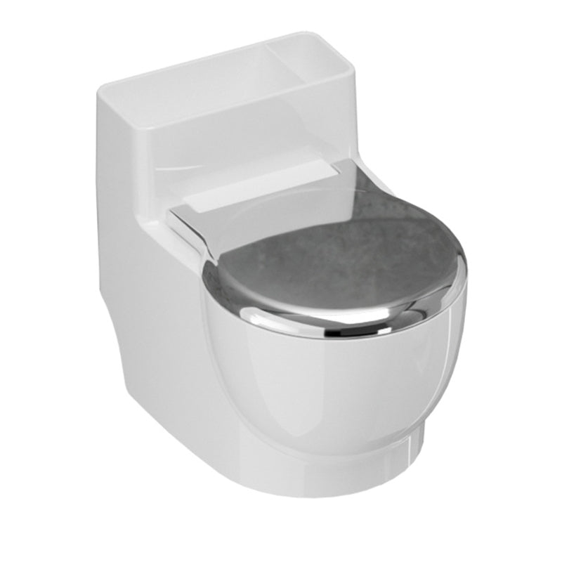 Arenzza wall-mounted toilet-shaped cat bowl attached to a bathroom wall, designed for pet feeding and easy cleaning.