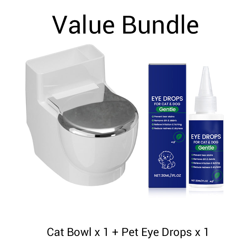 Arenzza wall-mounted toilet-shaped cat bowl for pet supplies, featuring a realistic toilet design with a removable bowl for easy cleaning.