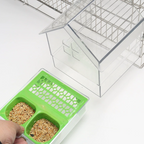 Arenzza pull-out external parrot feeder for pet supplies, showing a bright, easy-to-access feeder attached to a bird cage.