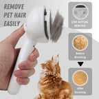 Arenzza spray cat brush for pet grooming, showing a handheld brush with soft bristles for cats in a pet supplies setting.