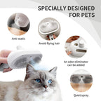 Arenzza spray cat brush for pet grooming, showing a handheld pet brush with soft bristles on a clean background.