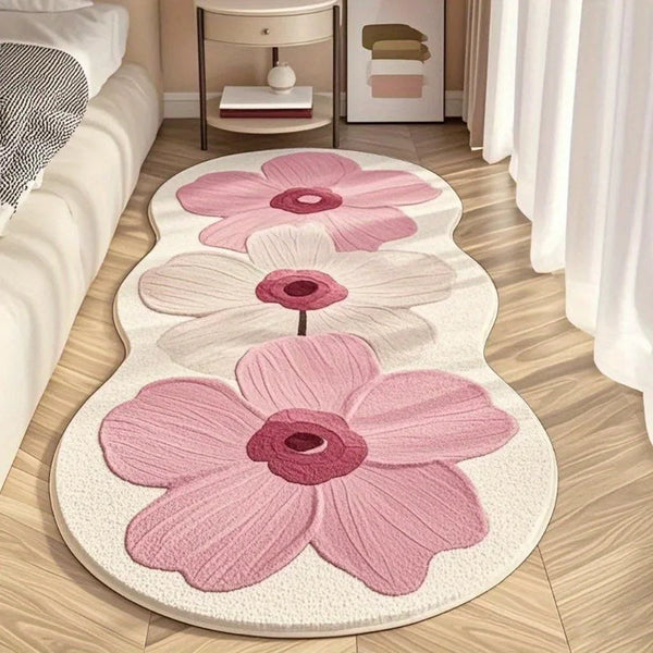Aarenza FloralRug featuring an elegant floral pattern, perfect for adding style and warmth to living room or bedroom floors.