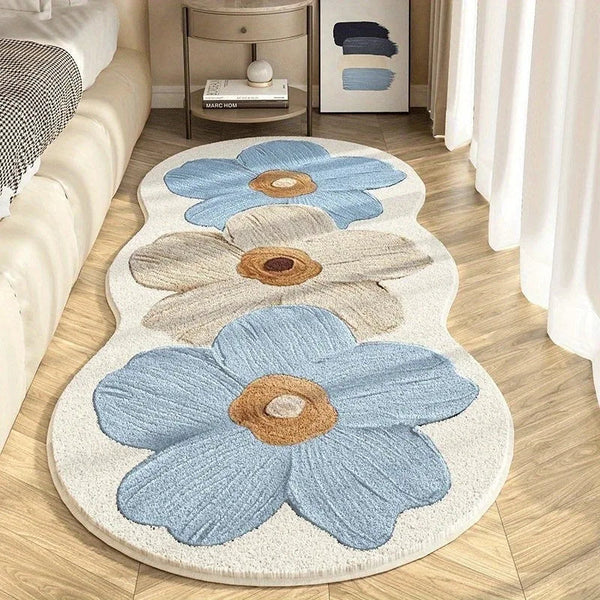 A floral Arenzza Rug with elegant flower patterns, perfect for adding a stylish touch to living room or bedroom floors.