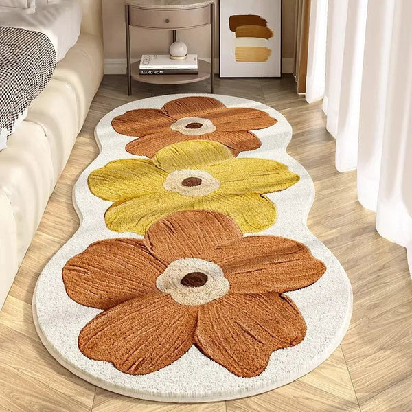 Aarenza FloralRug featuring an elegant floral design in vibrant colors, perfect for enhancing living room or bedroom decor.