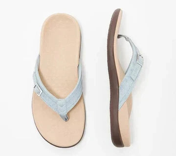 Arenzza orthopedic arch support sandals with cushioned straps and contoured footbed for all-day comfort, perfect for summer wear.