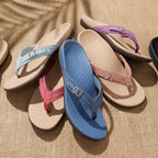 Arenzza orthopedic arch support sandals with cushioned straps and contoured footbed for all-day comfort, perfect for summer wear.
