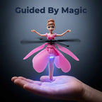 Close-up of the MagicFly™ Interactive Flying Fairy Toy by Arenzza, showing its detailed fairy figure and vibrant colors.