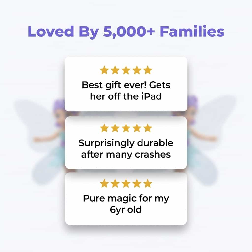 Interactive Flying Fairy Toy by Arenzza, featuring a colorful fairy figure with wings and magical design, perfect for children's play.