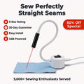 Arenzza Magnetic Sewing Laser projecting precise straight stitch lines onto fabric for accurate sewing.